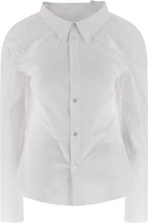 Maison Margiela Cotton Poplin Shirt - Dames - Overhemden - Wit - S - Katoen - Overhemden