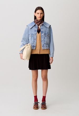 Claudie Pierlot Contrast stitch denim jacket