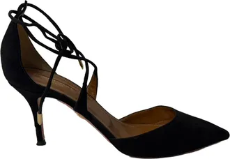 Aquazzura Matilde 85 Pumps in Black Suede