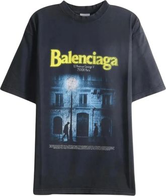 Balenciaga Heren, Tops, Zwart, Maat: S Katoen