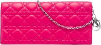 Dior Pre-owned Vintage Quilted Crossbody Bag - Dames - Vintage Clutch - Roze - ONE Size - Leer - Vintage