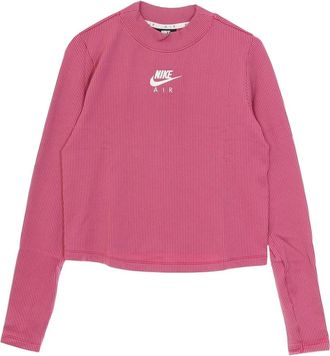 Nike Long Sleeve Sports Air Mock Rib - Dames - Sportshirts - Paars - L - Polyester - Fitness