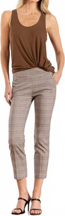 Avenue Montaigne Lulu Straight Cropped Pant In Grey Plaid