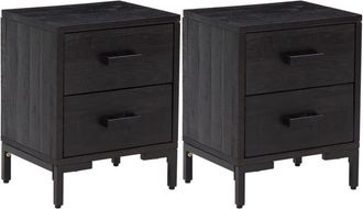 vidaXL Vidaxl - Bedside Cabinets 2 pcs Black 36x30x45 cm Solid Wood Pine