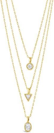 Sterling Forever Julia Layered Pendant Necklace in Gold at Nordstrom Rack