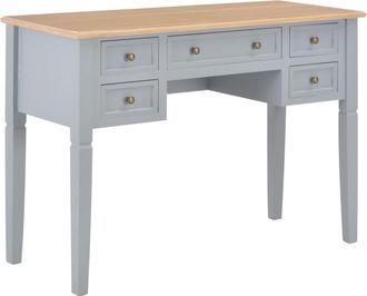 vidaXL Escritorio De Madera Gris 109,5x45x77,5 Cm Vidaxl