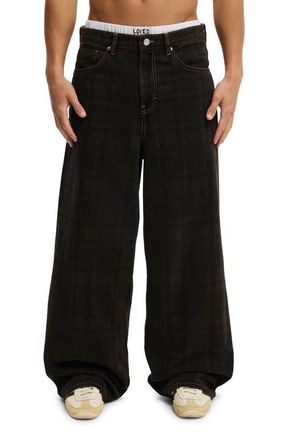 Cotton On Mens Super Baggy Jean in Deceiver Overdye Check at Nordstrom, Size 32 X 32