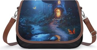 Generic Mushroom House Crossbody Bags for Women Shoulder Messenger Bag Purse Handbags