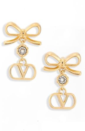 Valentino Garavani VLOGO Signature Drop Earrings in Gold at Nordstrom