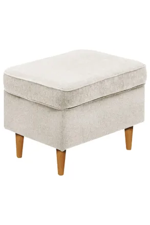 CARRYHOME Hocker, Creme, Eiche Wotan, Textil, Buche, massiv, rechteckig, 63x43x42 cm, Stoffauswahl, Wohnzimmer, Sessel, Hocker & Hockerb&auml;nke, Sitzhocker