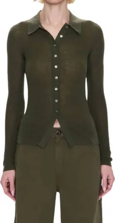 Pistola Denim Korey Fitted Rib Cardigan In Camoflage