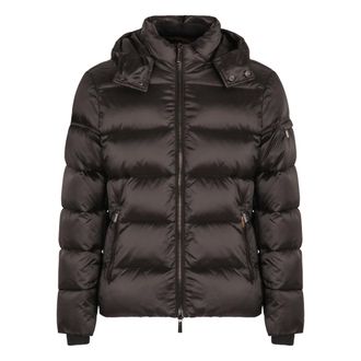 Moorer Down Jackets, male, Gray, L, Short Down Jacket with Hood