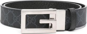 Gucci reversible leather belt - men - Leather/Canvas - 80 - Black