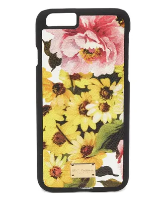 Dolce & Gabbana iPhone 6 hoesje met bloemenprint - Zwart