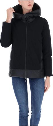 Roberto Ricci Design Zwarte Donsjas met Capuchon - Dames - Gewatteerde jassen - Zwart - M - Jassen