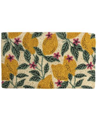 Entryways Lemons Handwoven Coconut Fiber Doormat