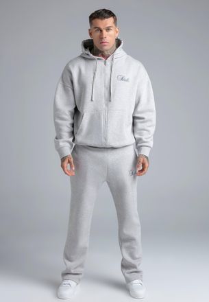 Siksilk Conjunto de Sudadera Gris Marl y Pantalones Joggers para Hombres XXL