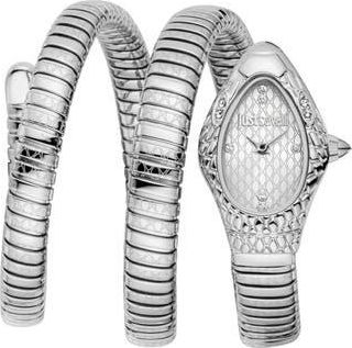 Just Cavalli Snake Vetra Wraparound Silvertone Bracelet Watch, 20mm x 34.5mm at Nordstrom Rack