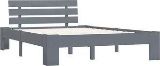 vidaXL Estructura De Cama Sin Colch&oacute;n Madera De Pino Gris 140x200 Cm Vidaxl