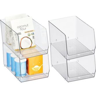 iDesign Clear Plastic Stackable Open Front Storage Bin, Easy Access Organizer for Pantry or Cabinet, 4-Pack at Nordstrom
