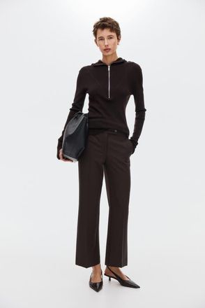 H&M Bootcut Ankle-length Trousers in Dark Brown at Nordstrom, Size 12