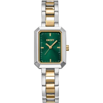 DKNY Uptown Midi Tank Bracelet Watch, 22mm x 35.5mm in Dark Green/Two Tone at Nordstrom