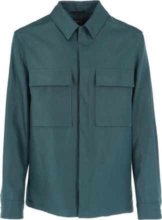 Ermenegildo Zegna Oasi flap-pockets overshirt - men - Linen/Flax/Polyester - L - Green