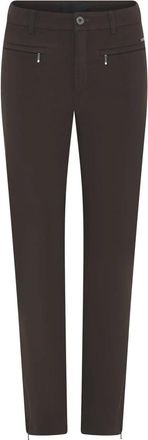 C.Ro Slim-fit Broeken - Dames - Slim Fit Broeken - Bruin - 4XL - Leer - Broeken