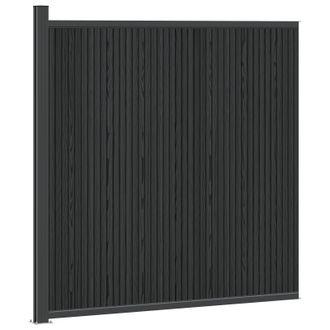 vidaXL Panel De Valla Wpc Y Aluminio Negro Vidaxl