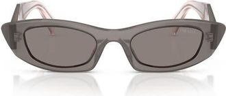 Prada 52mm Oval Sunglasses in Grey /Dark Grey at Nordstrom