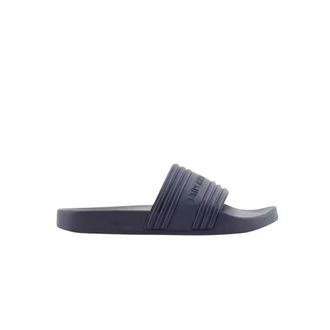 Emporio Armani Logo Tape Pool Side - Heren - Sandalen - Blauw - 42 EU - Polyester - Schoenen