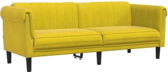 vidaXL Sofá de 3 plazas terciopelo amarillo Vidaxl