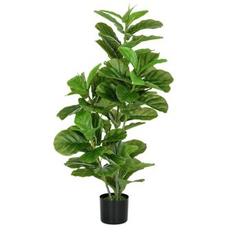 OEM Planta Ficus Artificial 110 Cm Planta Artificial Con 90 Hojas Musgo Y Maceta Para Interior Y Exterior Verde
