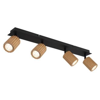 Netlighting Wenzel Ceiling Spotlight Bar Matt Black 4x GU10