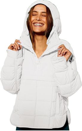 Generic Quilted Jacket Womens Lightweight Puffer Pullover Jacket Hoodie Autumn Down Jackets Casual Warm Padded Coats with Pocket