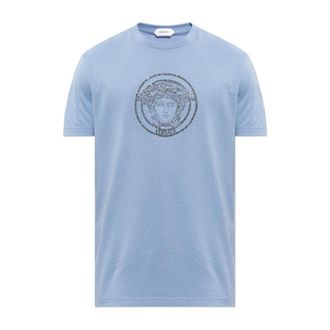 Versace Heren, Tops, Blauw, Maat: XL Katoen