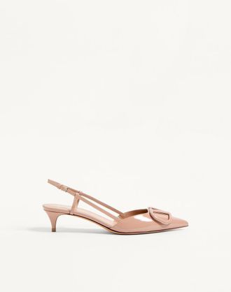 Valentino Garavani D&eacute;collet&eacute; Slingback VLogo Signature In Vernice 40Mm Donna ROSE CANNELLE 35.5