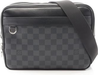 Louis Vuitton Black Damier Graphite Coated Canvas Leather Handbag Shoulder Bag (Pre-Owned)
