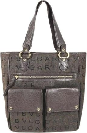 Bulgari Pre-owned Tote Bags, male, Brown, Size: ONE SIZE Pre-owned Vintage Shoulder Tote Bag