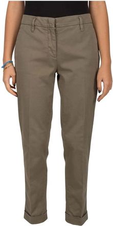Aspesi Katoenen Twill Chinos voor Vrouwen - Dames - Chinos - Bruin - S - Katoen - Broeken
