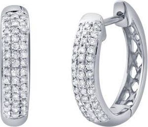 LuvMyJewelry Halo Loop 0.25 Ct 14K Gold Diamond Huggies in 14K White Gold at Nordstrom