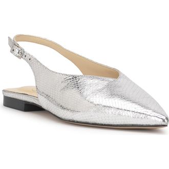 Jessica Simpson Mezzah Slingback Pointed Toe Flat in Silver at Nordstrom Rack, Size 5.5