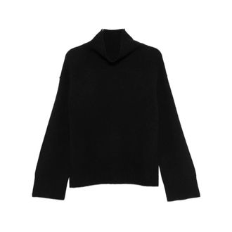 Soft Goat Cashmere Knitwear, female, Black, XS, Turtleneck Jumper