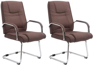 Clp Set de 2 sillas basculantes con asiento en Tela Marr&oacute;n