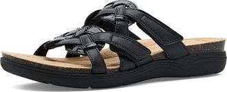 Clarks April Rae Womens Sandals Black Combi Coated Leather : 6.5 B - Medium