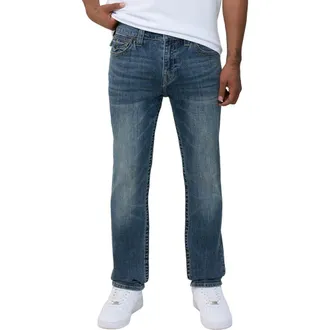 True Religion Rocco Snap Flap Skinny Jeans in Dark Dusty Trail Medium Wash at Nordstrom, Size 34