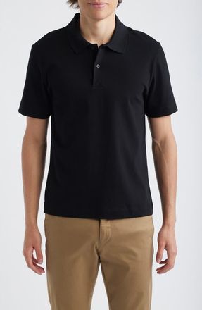 Vince Peach Cotton Jersey Polo Shirt in Black at Nordstrom, Size Xx-Large