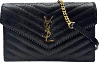 Saint Laurent Black Chain/Shoulder Wallet (Pre-Owned)