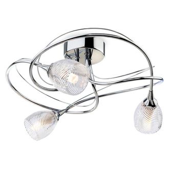 Netlighting Henley 3 Light Flush Light Chrome Clear Decorative Glass G9