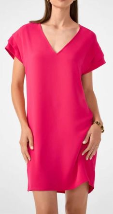 Trina Turk Sadora V Neck Dress In Pink